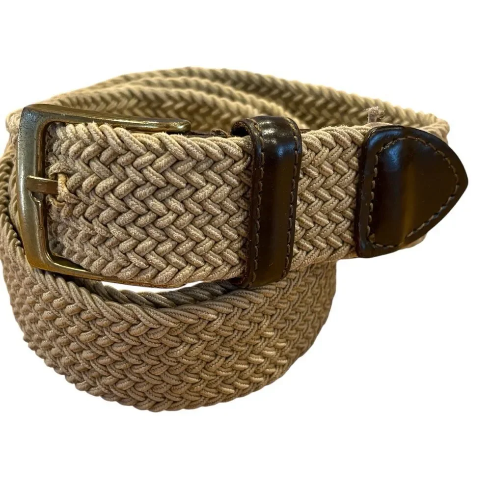 Men’s Tan Braided Woven Belt